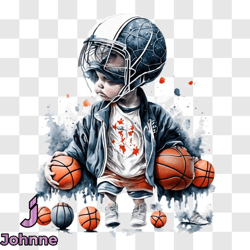 young boy engaged in basketball activity png design 63