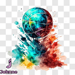 colorful basketball ball art piece png design 71