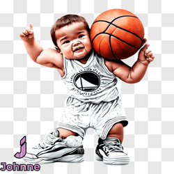 adorable baby playing basketball png design 87