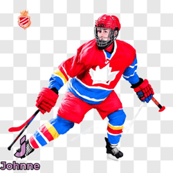 hockey player ready to hit puck with hockey stick png design 125