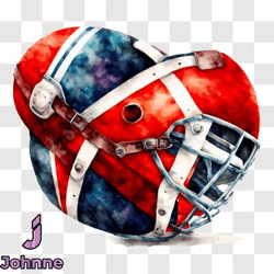 norway flag hockey helmet watercolor painting png design 131