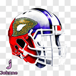 decorative football helmet in red, white, and blue png design 135