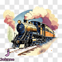 old fashioned train on the move png design 166