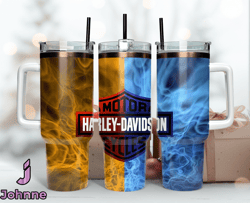 Harley 40 oz Tumbler, Harley Tumbler Wrap, Harley Davidson Logo, Design 20