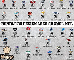 bundle 30 design logo chanel nfl, nfl logo, nfl logo team, nfl png, nfl tumbler, nfl design 04