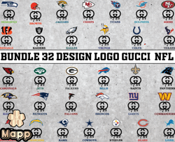 bundle 32 design logo gucci nfl,nfl logo, nfl logo team,nfl png, nfl tumbler, nfl  design 10