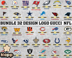 bundle 32 design logo gucci nfl, nfl logo, nfl logo team,nfl png, nfl tumbler, nfl  design 11