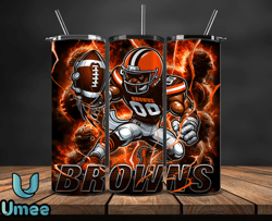 cleveland browns tumbler wrap glow, nfl logo tumbler png, nfl design png by umee store-08