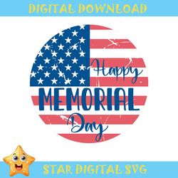 happy memorial day american flag svg