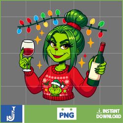 cute boujiee grinc png, christmas grinc png, cute girl grinh png, sublimation (1)