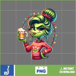 cute boujiee grinc png, christmas grinc png, cute girl grinh png, sublimation (11)