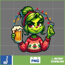 cute boujiee grinc png, christmas grinc png, cute girl grinh png, sublimation (12)