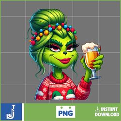 cute boujiee grinc png, christmas grinc png, cute girl grinh png, sublimation (20)