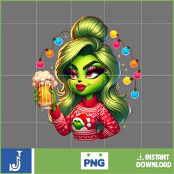 cute boujiee grinc png, christmas grinc png, cute girl grinh png, sublimation (21)