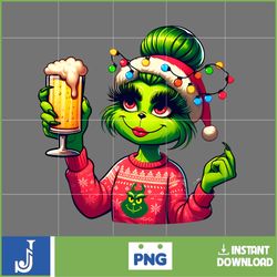 cute boujiee grinc png, christmas grinc png, cute girl grinh png, sublimation (22)