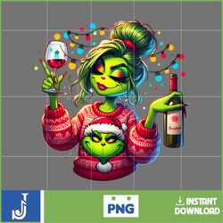 cute boujiee grinc png, christmas grinc png, cute girl grinh png, sublimation (4)