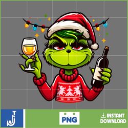 cute boujiee grinc png, christmas grinc png, cute girl grinh png, sublimation (7)