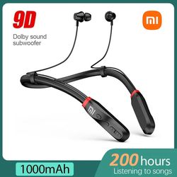 xiaomi i35 earphones bluetooth 5.1 headphones sport earbuds built-in mic neckband headphone stereo earbuds headset for r