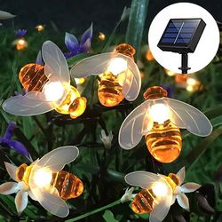 1 pc solar string light led cute bee solar outdoor lights