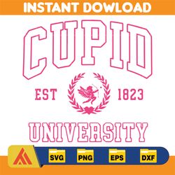 cupid university svg, valentine svg, valentines day t shirt design, love, cupid, heart, svg
