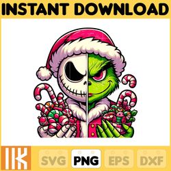 nightmare before christmas png, jack skellington png, grinch png, chistmas jack grinch, chistmas movie character sublima