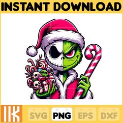 nightmare before christmas png, jack skellington png, grinch png, chistmas jack grinch, chistmas movie character sublima