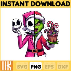 nightmare before christmas png, jack skellington png, grinch png, chistmas jack grinch, chistmas movie character sublima