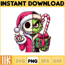 nightmare before christmas png, jack skellington png, grinch png, chistmas jack grinch, chistmas movie character sublima