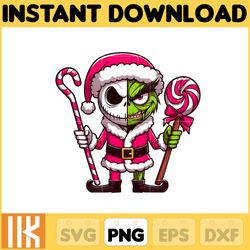 nightmare before christmas png, jack skellington png, grinch png, chistmas jack grinch, chistmas movie character sublima