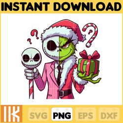 nightmare before christmas png, jack skellington png, grinch png, chistmas jack grinch, chistmas movie character sublima