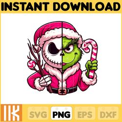 nightmare before christmas png, jack skellington png, grinch png, chistmas jack grinch, chistmas movie character sublima