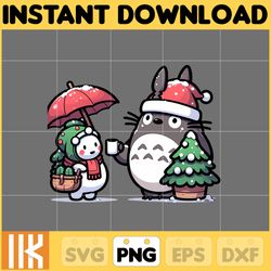 anime christmas png, manga christmas png, totoro christmas png, totoro png, png sublimation, digital instant download fi