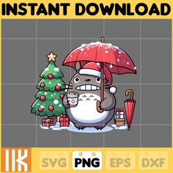 anime christmas png, manga christmas png, totoro christmas png, totoro png, png sublimation, digital instant download fi