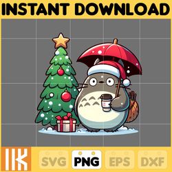 anime christmas png, manga christmas png, totoro christmas png, totoro png, png sublimation, digital instant download fi