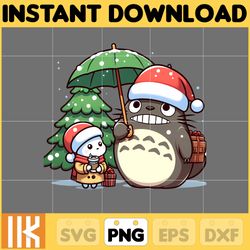 anime christmas png, manga christmas png, totoro christmas png, totoro png, png sublimation, digital instant download fi