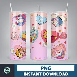 cartoon couple cartoon valentine tumbler design png, 3d inflated valentine tumbler wraps, balloon 20oz skinny tumbler (1