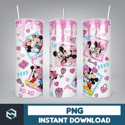 cartoon couple cartoon valentine tumbler design png, 3d inflated valentine tumbler wraps, balloon 20oz skinny tumbler (2