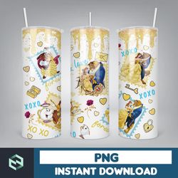 cartoon couple cartoon valentine tumbler design png, 3d inflated valentine tumbler wraps, balloon 20oz skinny tumbler (2