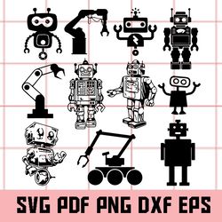 robot svg bundle, robot svg, robot clipart, robot vector, robot png, robot eps, robot dxf, robot pdf, robot