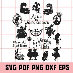 alice in wonderland svg, alice in wonderland clipart, alice in wonderland vector, alice in wonderland png, alice svg