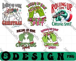 rolling up some grinchmas spirit png, rolling up some christmas spirit, grinch christmas png, smoking christmas png, can