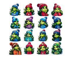 girl grinch football png, american football png, football mascot png,team football high quality png, football shirt