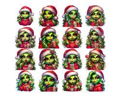 red bougie grinch file png, cheetah grinch png, mama grinch, christmas grinch, cute girl grinch png, boujee grinch mean