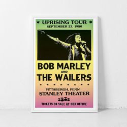 bob marley music gig concert poster classic retro rock vintage wall art print decor canvas poster