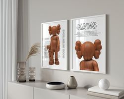 hypebeast wood figure poster set, hypebeast printable 2 piece wall art, modern hypebeast room decor, hypebeast print set