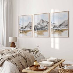 set of 3 farmhouse wall art scenery landscape wall art largeposter minimalist