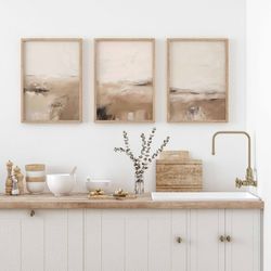 set of 3 wall apartment decor aesthetic art office decor housewarming gift for new home rustic wall art large