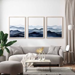 simple neutral landscape gallery wall art set of 3 printable art apartment wall decor office minimalistic wall art mount