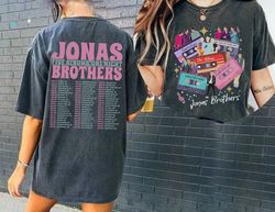 vintage jonas brothers t-shirt, jonas brothers cassette shirt, nick joe kevin jonas shirt, retro five albums one night t