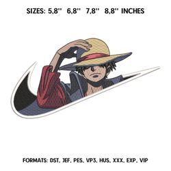 monkey d luffy embroidery design file/anime embroidery design/ anime design/ embroidery pattern/ design pes dst format